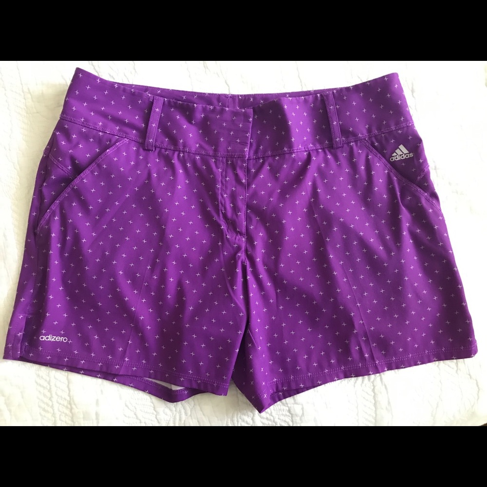 Adidas Purple Shorts with White Stars Side Vents